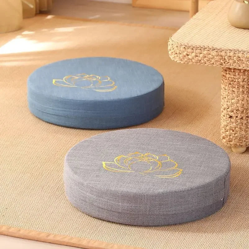 Cojín de Meditación Azul con Funda Extraíble