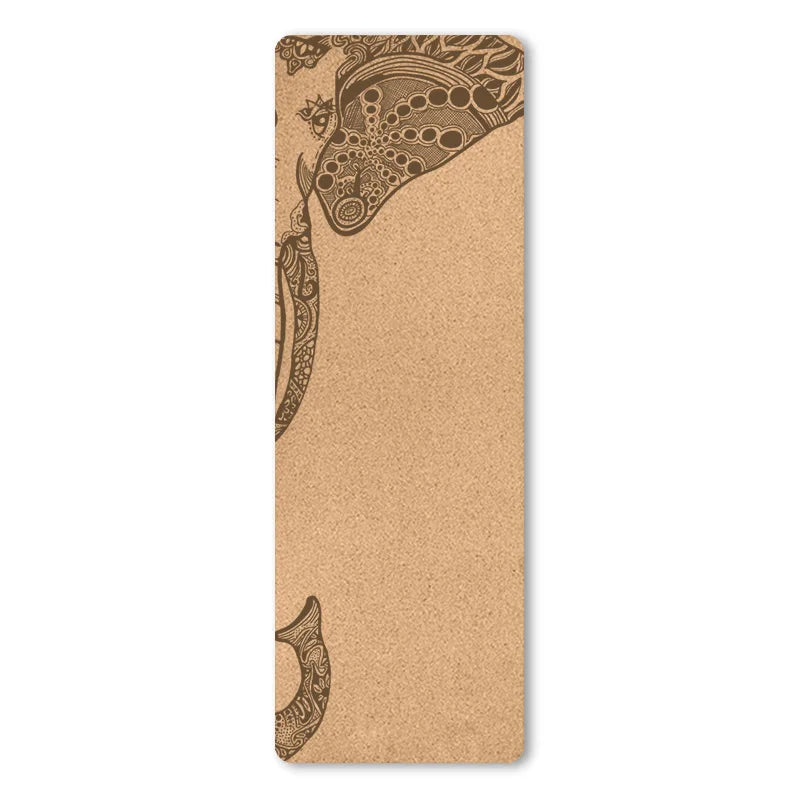 Esterilla de Yoga de Corcho Natural Antideslizante – Diseño Elefante