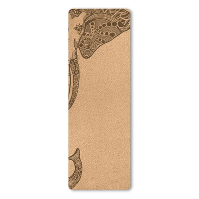 Esterilla de Yoga de Corcho Natural Antideslizante – Diseño Elefante