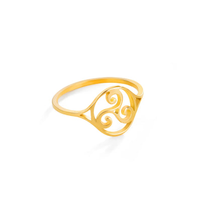 Anillo Triple Espiral Celta en Acero Inoxidable – Energía, Protección y Renacimiento Interior