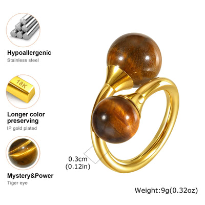 Anillo Doble Ojo de Tigre: El Talismán de la Confianza y la Protección