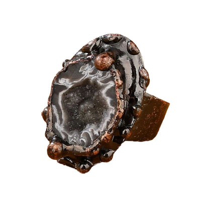 Anillo Zen de Turmalina Azul y Negra – Protección, Energía y Armonía Interior