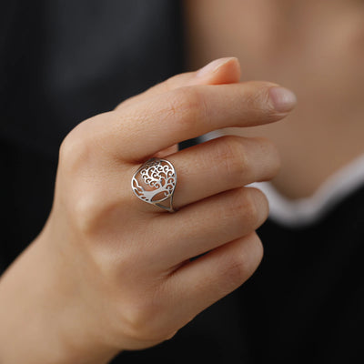 Anillo Árbol de la Vida en Acero Inoxidable – Energía, Unión y Crecimiento Interior