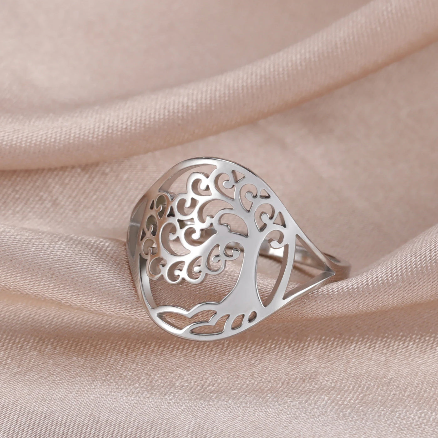 Anillo Árbol de la Vida en Acero Inoxidable – Energía, Unión y Crecimiento Interior