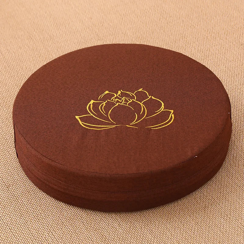 Cojín de Lino Redondo para Meditación y Yoga – 40x6 cm