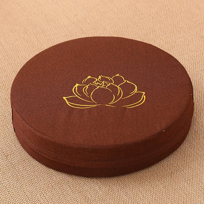 Cojín de Lino Redondo para Meditación y Yoga – 40x6 cm