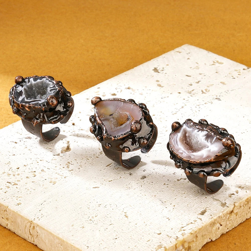 Anillo Zen de Turmalina Azul y Negra – Protección, Energía y Armonía Interior