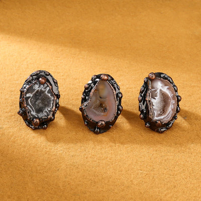 Anillo Zen de Turmalina Azul y Negra – Protección, Energía y Armonía Interior