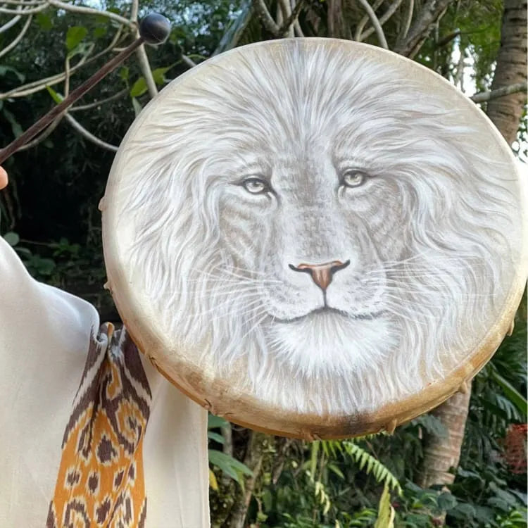 Tambor chamánico León Blanco