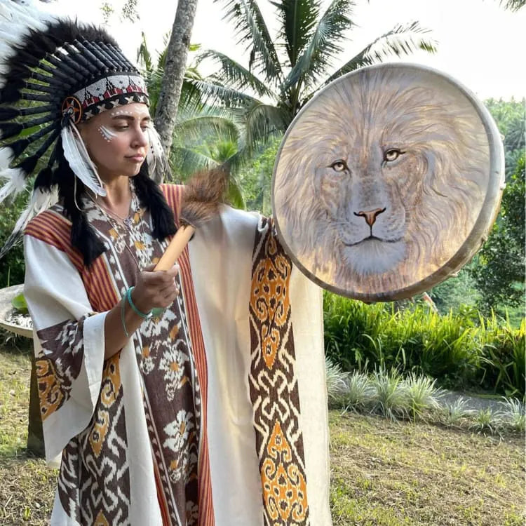 Tambor chamánico León Blanco