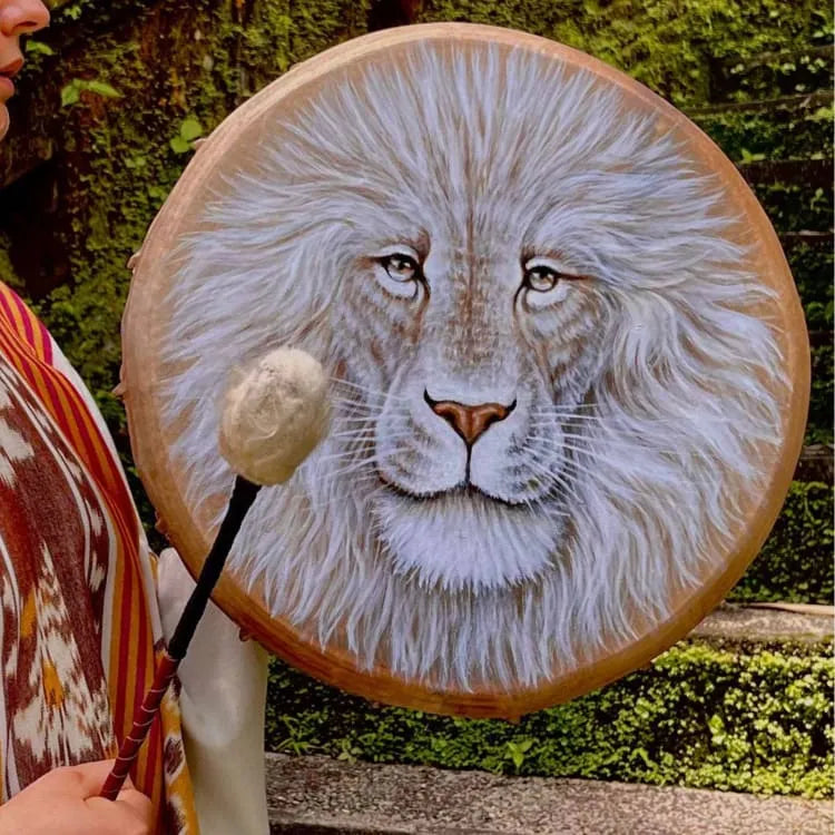 Tambor chamánico León Blanco