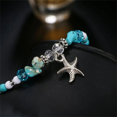 Tobillera Estrella de Mar Turquesa