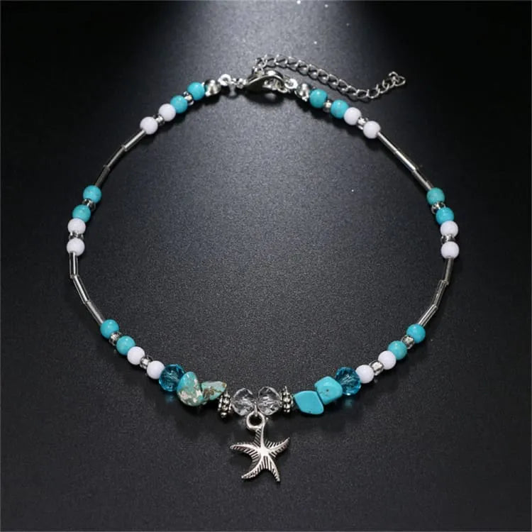 Tobillera Estrella de Mar Turquesa