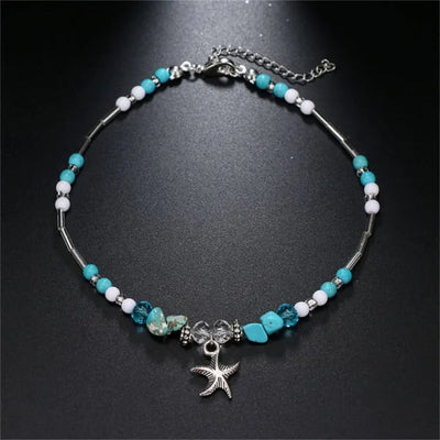 Tobillera Estrella de Mar Turquesa