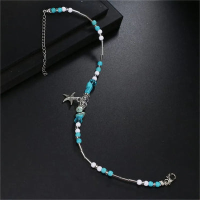 Tobillera Estrella de Mar Turquesa