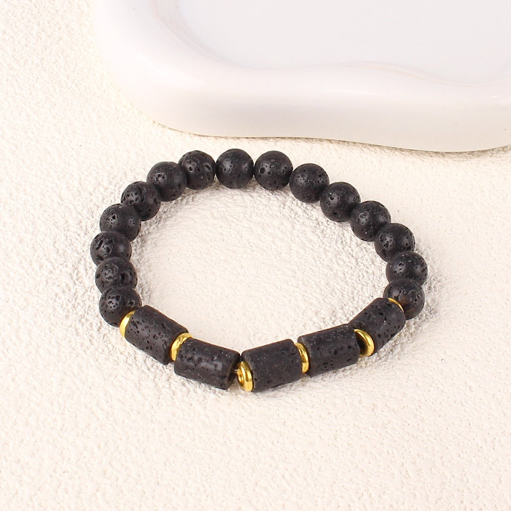 Pulsera de Lava y Turmalina Negra – Protección, Energía y Equilibrio