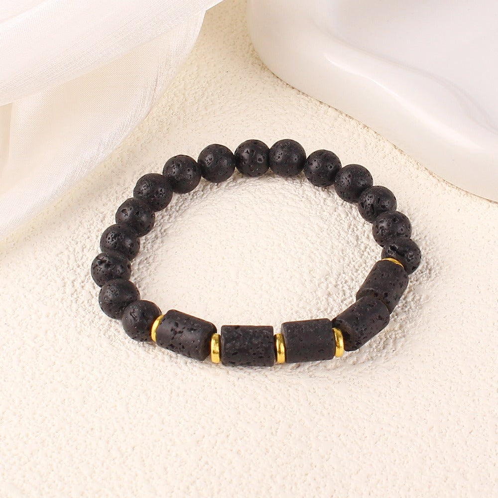 Pulsera de Lava y Turmalina Negra – Protección, Energía y Equilibrio