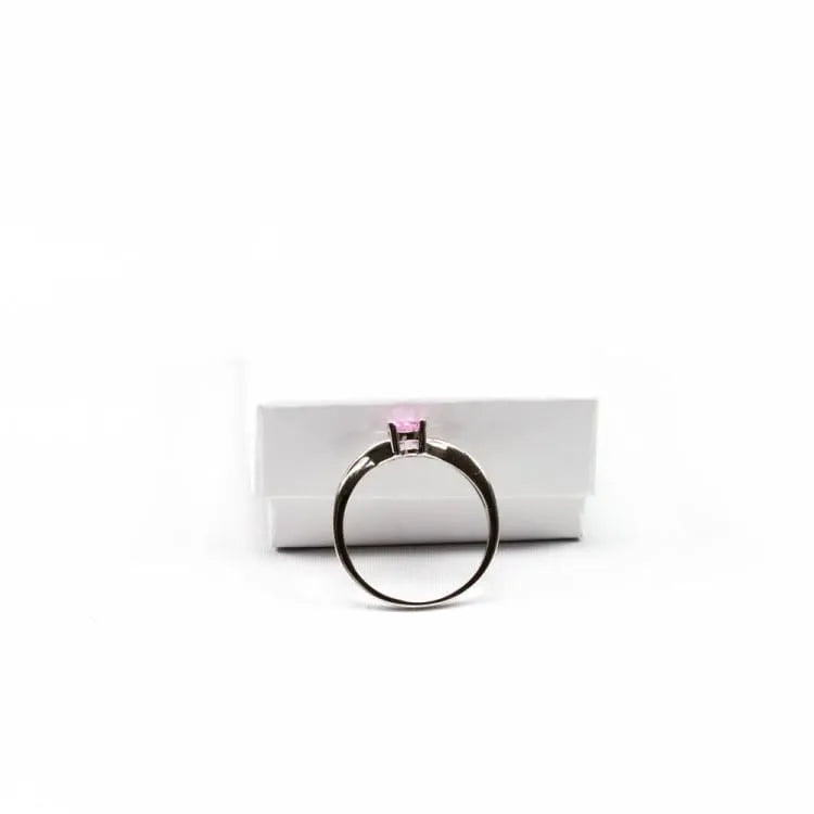 Anillo de plata con piedra preciosa de cuarzo rosa serenidad y amor