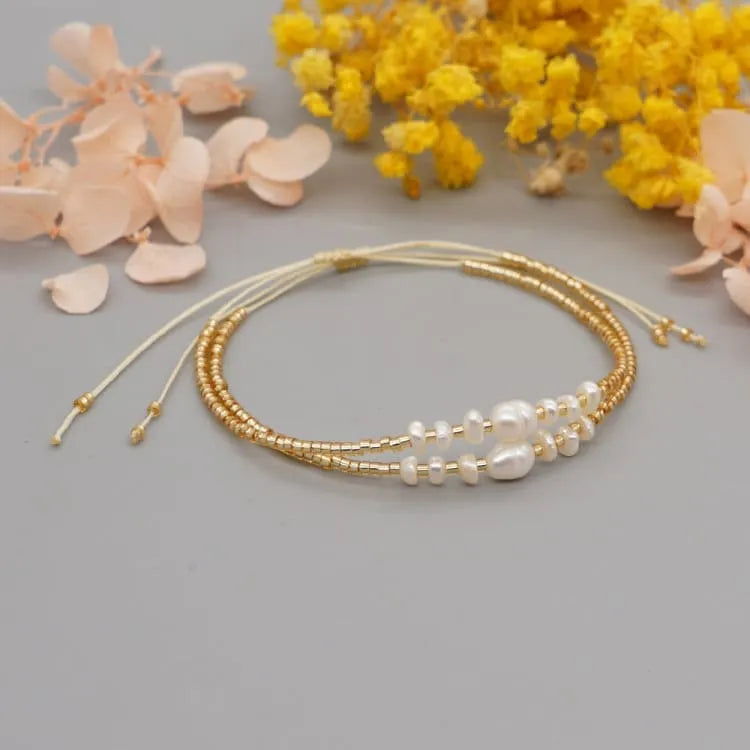 Pulsera de perlas marinas finas