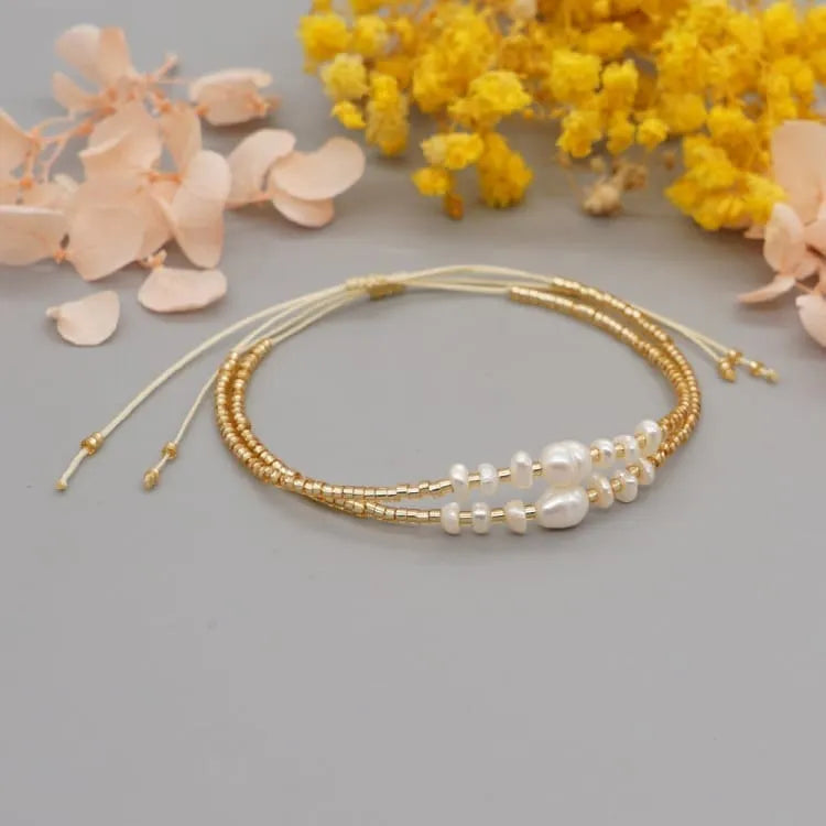 Pulsera de perlas marinas finas