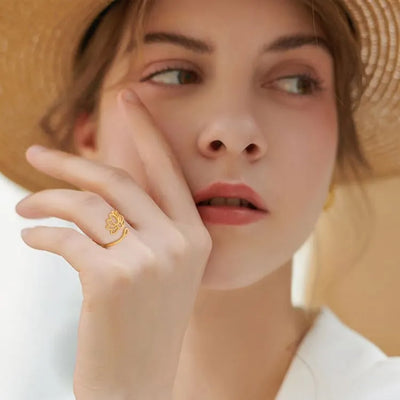 Anillo Ajustable Flor de Loto