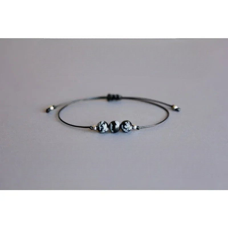 Pulsera Minimalista de Obsidiana Nevada para Protección Sutil