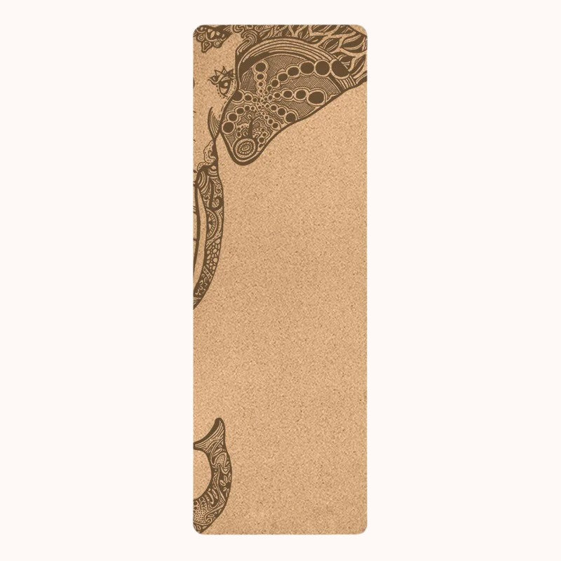 Esterilla de Yoga de Corcho Natural Antideslizante – Diseño Elefante