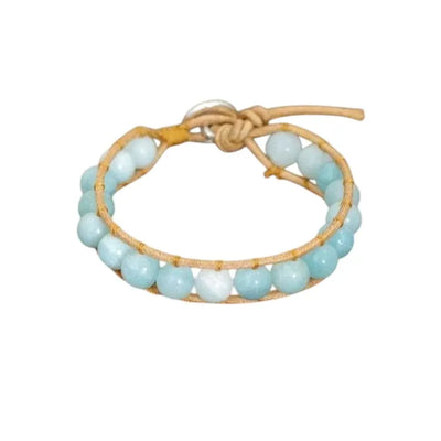 Brazalete de Aguamarina Natural – Serenidad y Protección en una Joya