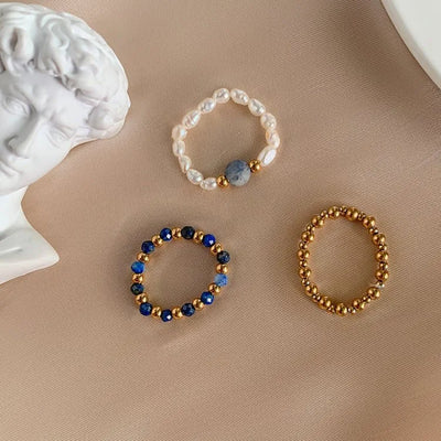 Trío de Anillos de Lapislázuli – Belleza, Energía y Sofisticación