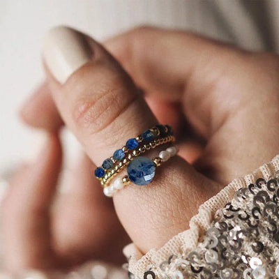 Trío de Anillos de Lapislázuli – Belleza, Energía y Sofisticación