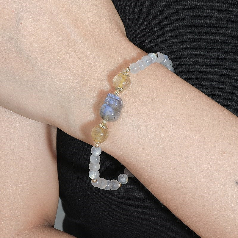 Pulsera romántica de piedra lunar