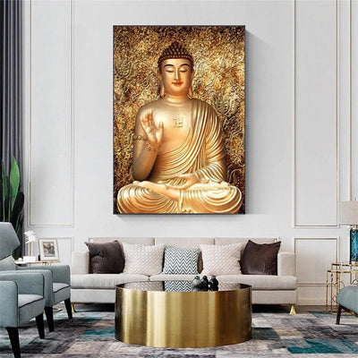 Cuadro moderno de Buda dorado