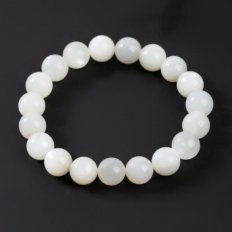 Pulsera de piedra lunar blanca con perlas energéticas