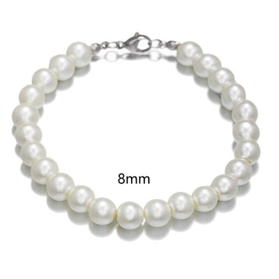 Pulsera de perlas blancas para hombres
