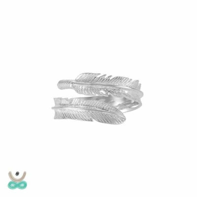 Anillo de plumas de ángel de plata esterlina 925 - Anillo