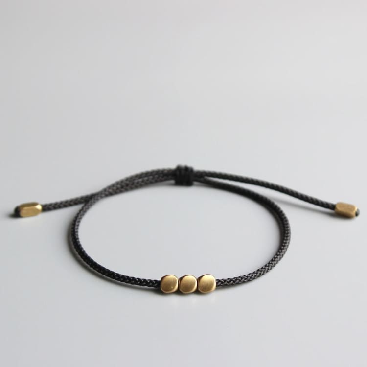 Bracelet de Chance Tibétain Perle de Cuivre - Noir - Bracelet