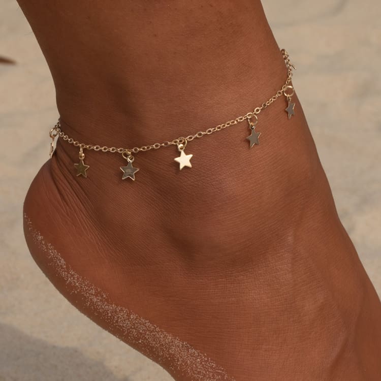 Bracelet de cheville avec pendentif étoile - Bracelet