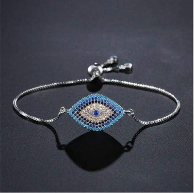 Bracelet du Nazar Boncuk - Argenté Œil Bleuté - Bracelet