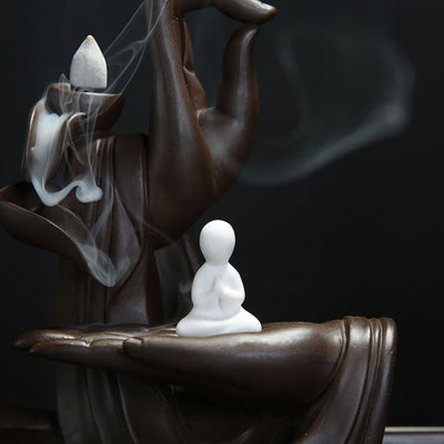 Cascade dencens Prière de Bouddha en céramique (10 cônes dencens offerts) - aromatherapie