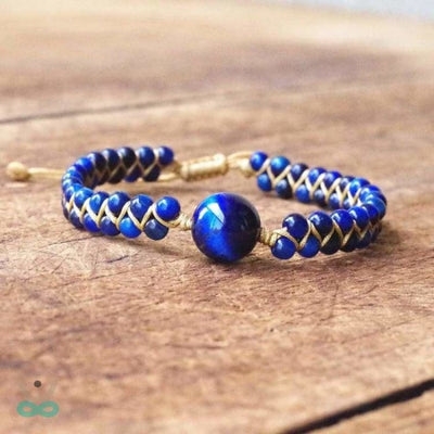 Pulsera trenzada en ojo de halcón - Pulsera